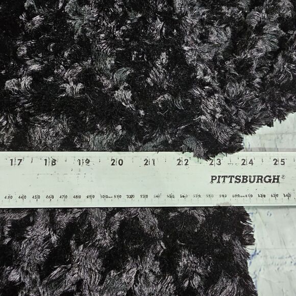 MIXIT Black WOMENS SIZE XL Faux Curly Fur 3/4 Sleeve Jacket - Picture 6 of 11